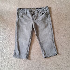 Vintage American Eagle AE Artist Jean Capri Women's 10 Bermuda Grey 90s Y2K